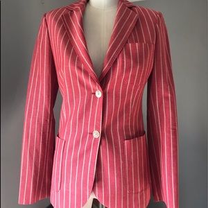 LORO PIANA Stripped Red Beige Jacket Sz 38/XS